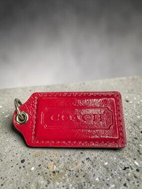 Coach Leather Hangtag – Magenta (2.5")